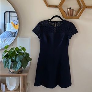 ANN TAYLOR NAVY LACE DRESS